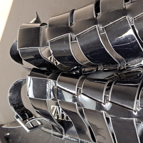 Zara Patent Leather Fisherman Sandals Women's Size 40 - Picture 6 of 15